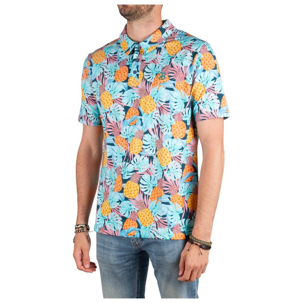 Chiberta Herren Polohemd Turquoise Beige S - Monsieurgolf.de