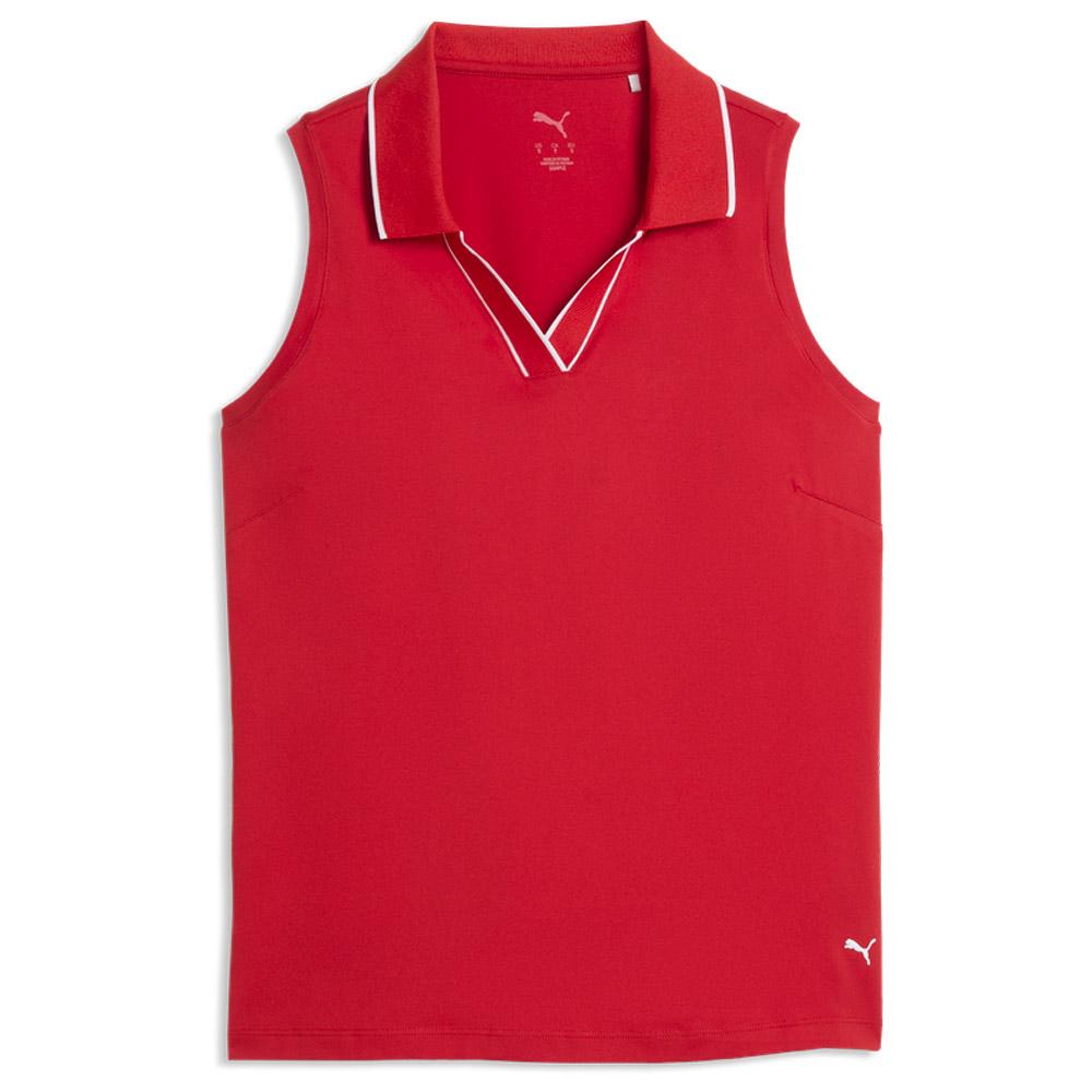 W Cloudspun Ess SL Polo Candy Apple - S