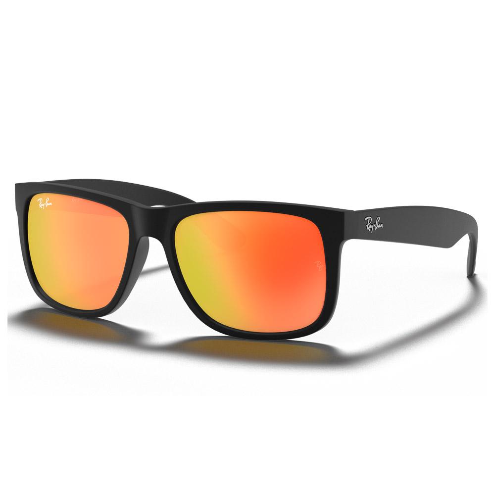 RB4165 Justin Color Mix Matte Rubber Black Mirror Red - 54