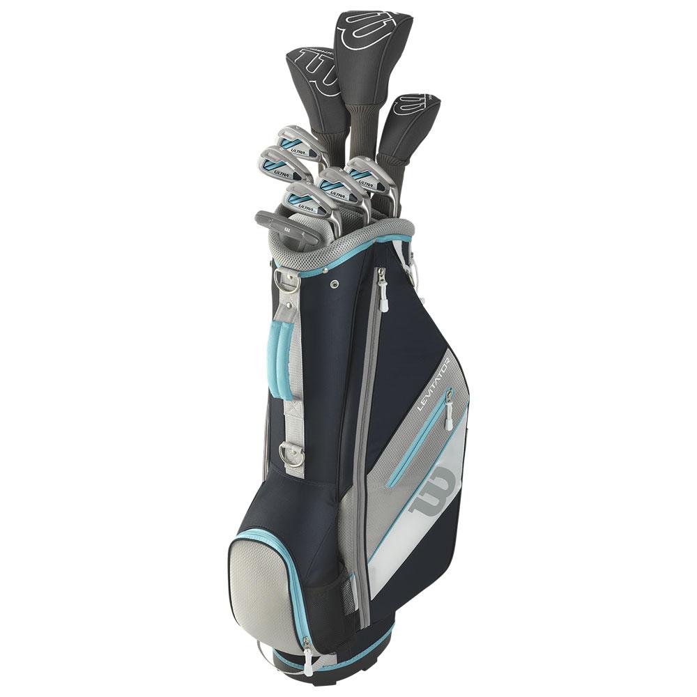 Ensueil Complet De Golf Wilson Profile Femme - Bleu Marine/rose, Sac Chariot Graphite - Neuf