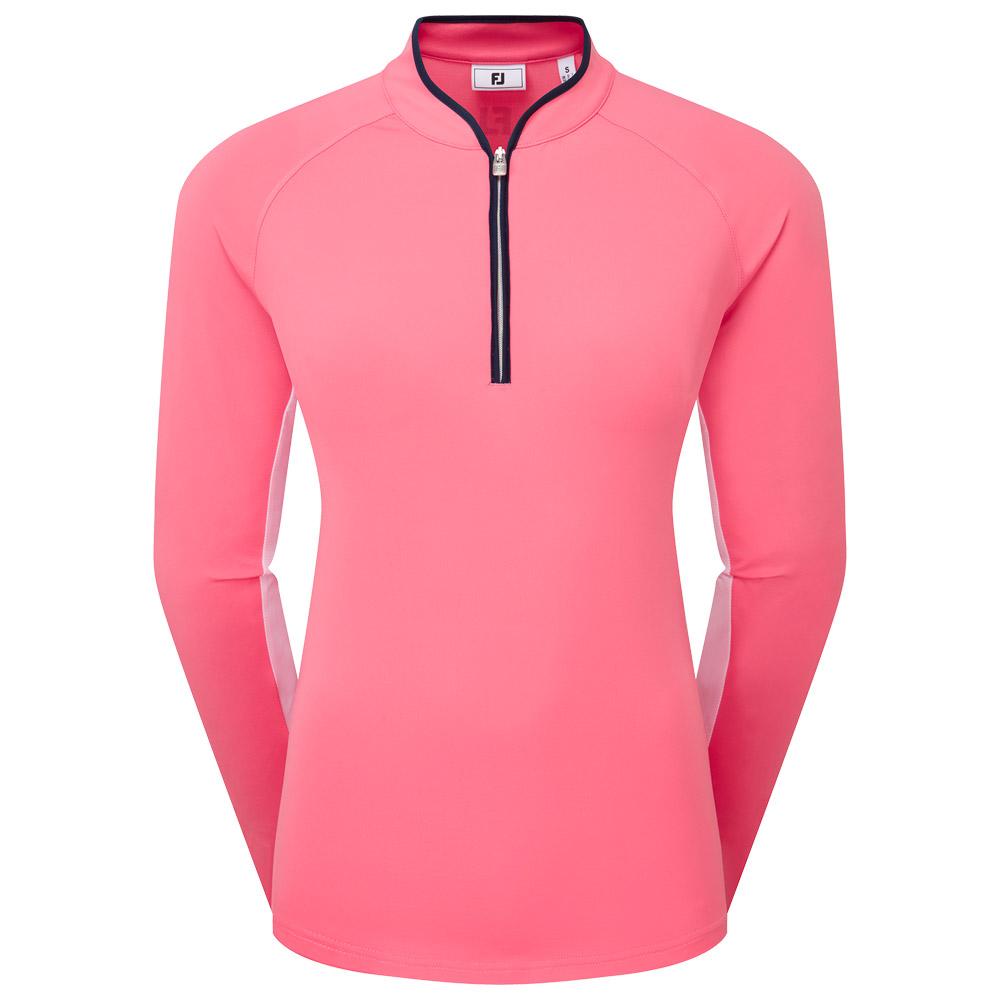 1/4 Zip Ls Sun Pro Shirt Pink - XS