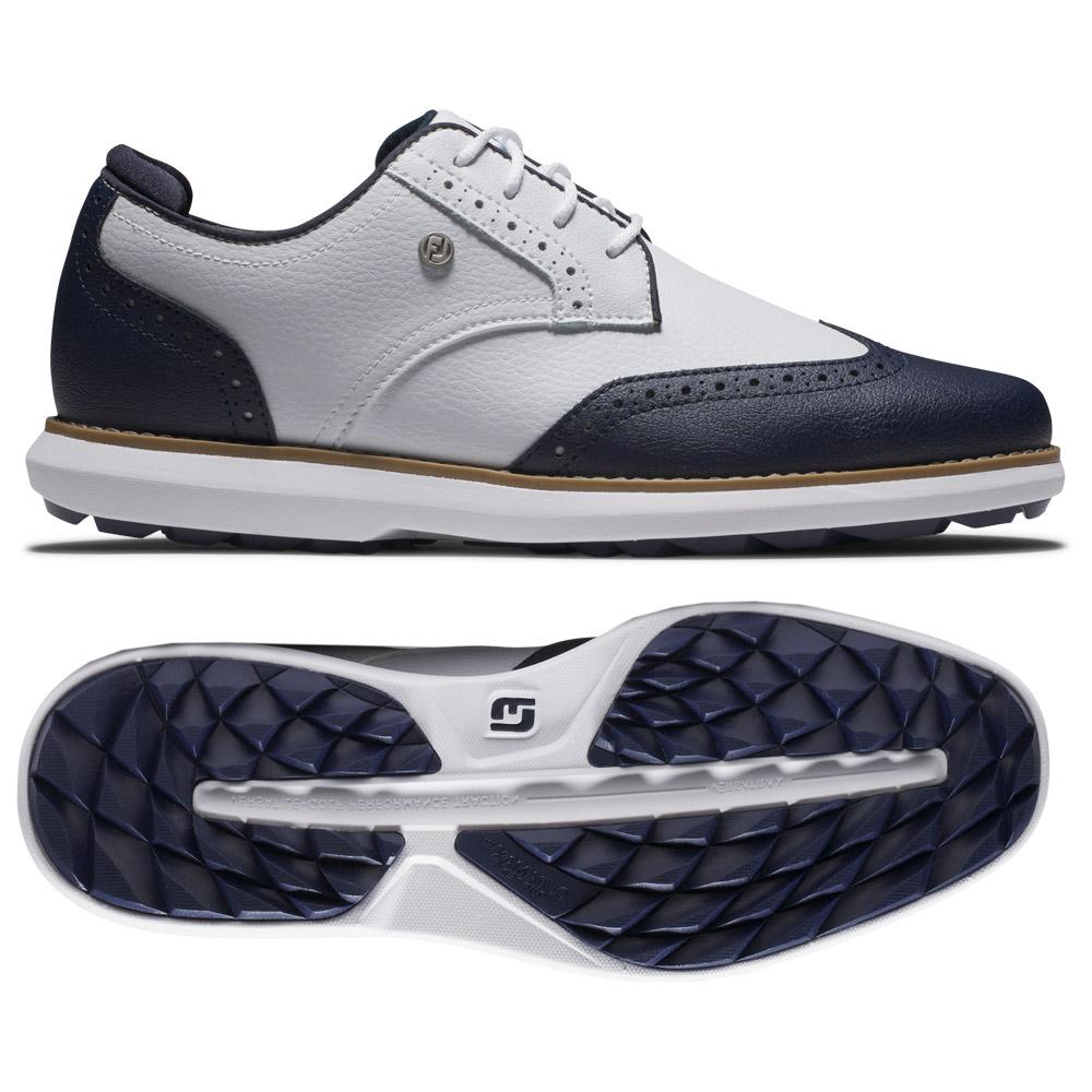 Women's Traditions Spikeless White Navy White - 9.5W