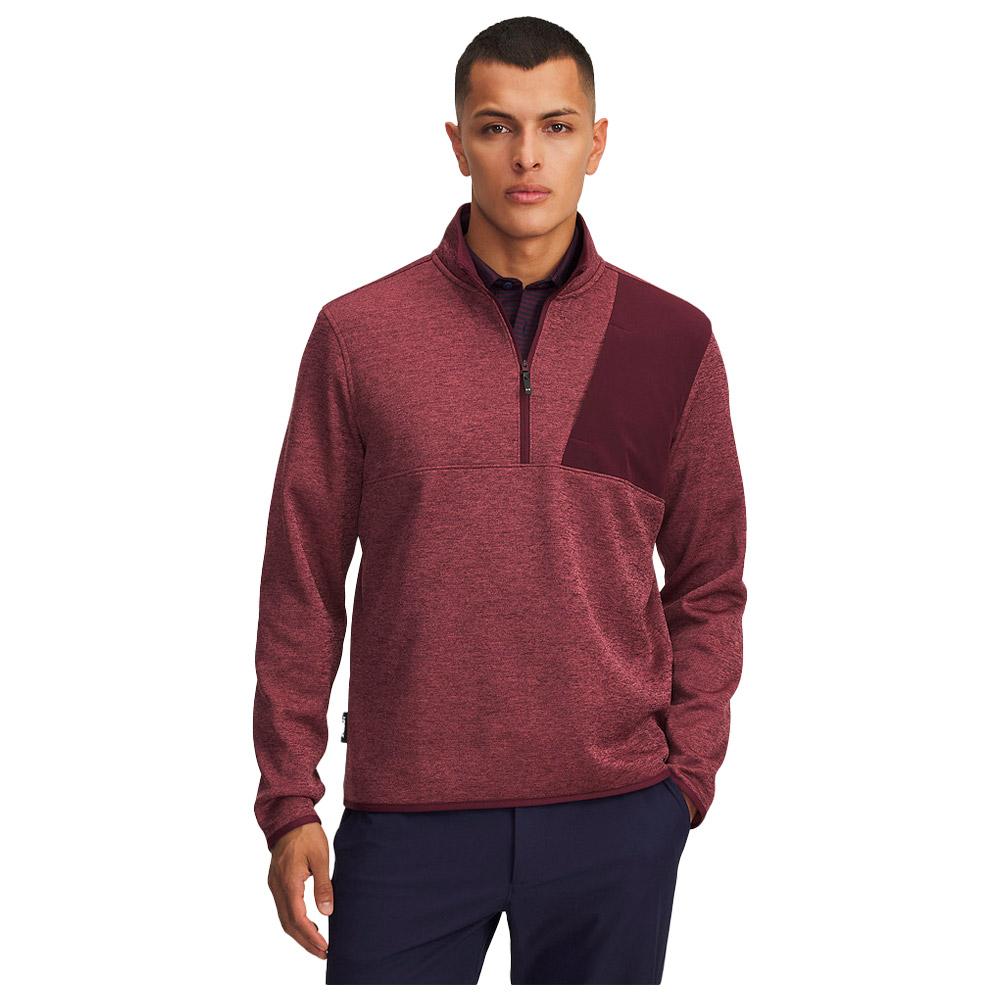 Drive Sweater Fleece Half Zip Dark Maroon - S