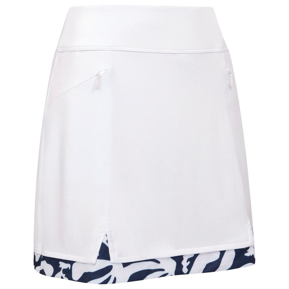 17 Abstract Floral Blocked Skort Brilliant White - XS