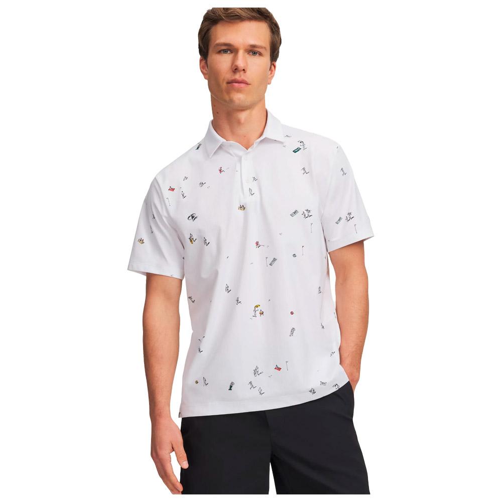 Armour Dry Printed Beach Golf White Rack Green Black - L