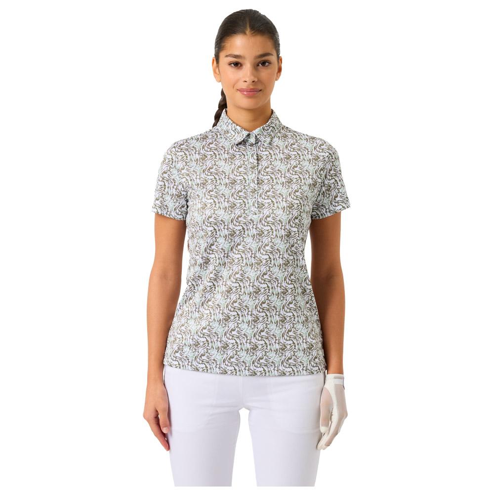 Dull Printed Short Sleeve Abstract Swirl - XS
