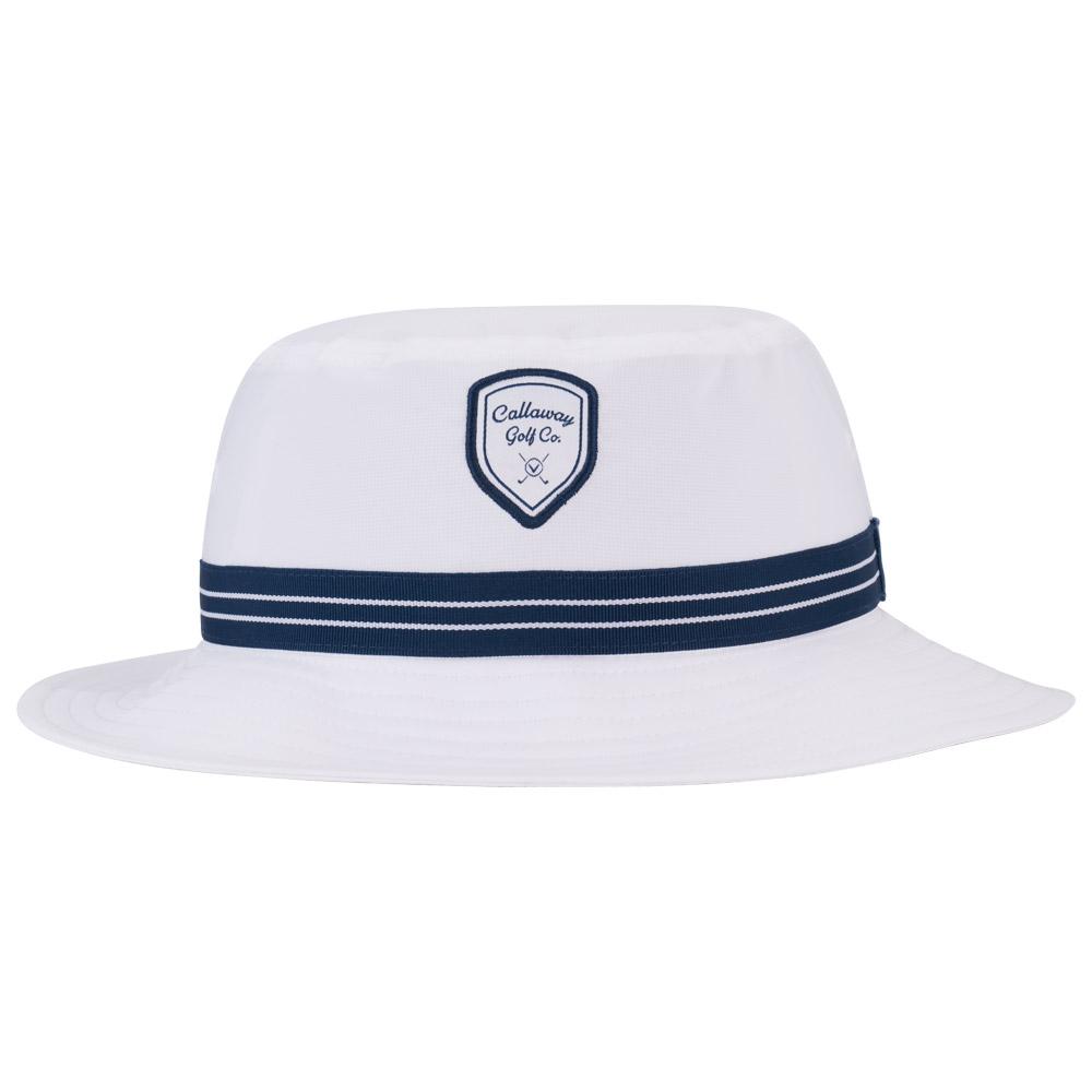 Bucket Hat White Navy - S-M
