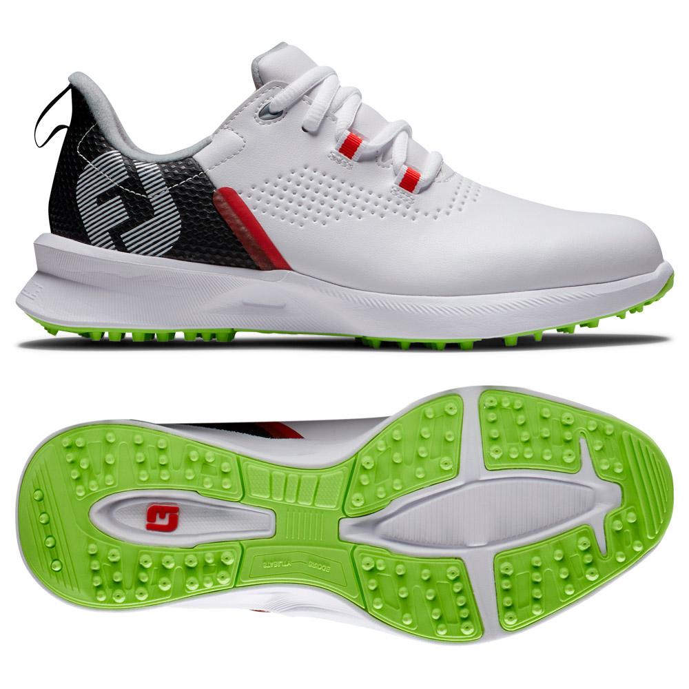 Chaussures sans crampons Footjoy Fuel Junior White Black Lime Ete 2024 Monsieurgolf
