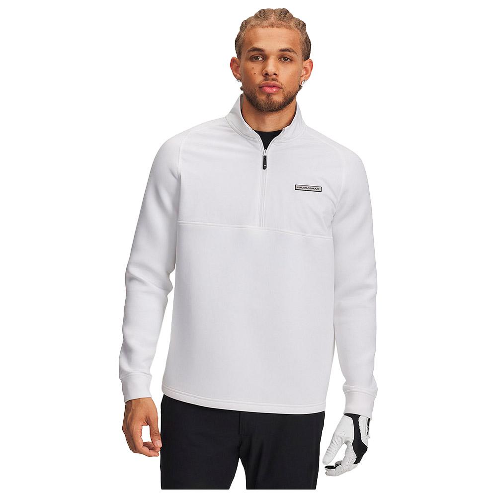 Pro Hybrid Half Zip White Black - L