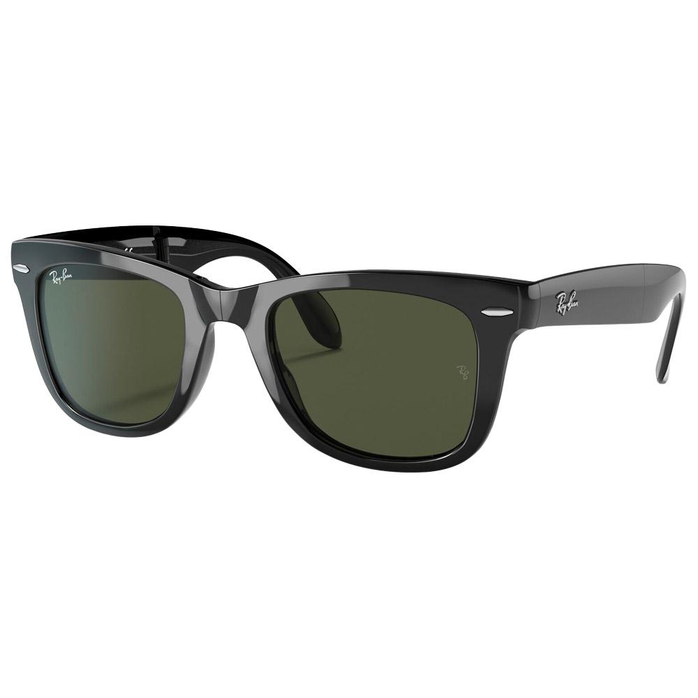 RB4105 Folding Wayfarer Classic Polished Black Green G-15 - 50