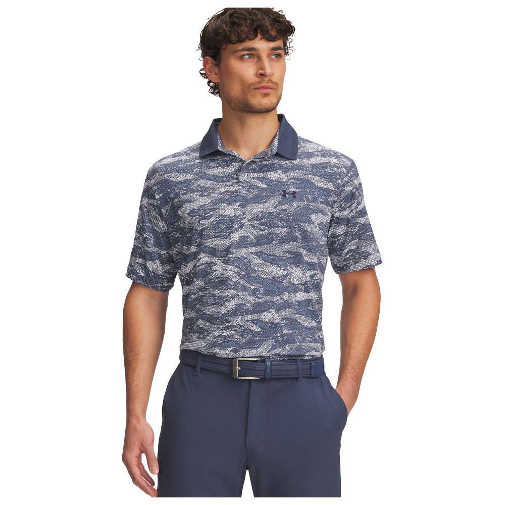 Drive Chill Printed Polo Ether Blue Halo Gray - S