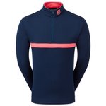 Footjoy Pullover Inset Stripe Chill-Out Navy Coral Red Präsentation