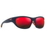 Maui Jim Sonnenbrille Haulani Asian Fit Solid Dark Blue Orange Hawaii Lava Mineral Superthin Präsentation