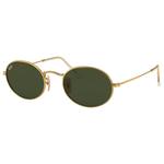 Ray Ban Sonnenbrille RB3547 Oval Metal Polished Gold Green G-15 Präsentation