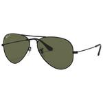 Ray Ban Sonnenbrille RB3025 Aviator Matte Black Green G-15 Polarized Präsentation
