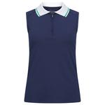 Rohnisch Polohemde Rib Sleeveless Navy Präsentation