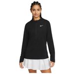 Nike Pull Women's Dri-Fit Club UV Half-Zip Black White Présentation