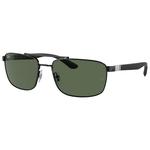 Ray Ban Sonnenbrille RB3737 Polished Black Dark Green Präsentation