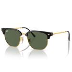Ray Ban Sonnenbrille New Clubmaster Kids Polished Black Gold Dark Green Präsentation