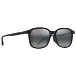 Maui Jim Sonnenbrille Makuahine Asian Fit Noir Brillant Neutral Grey Minéral Superthin Präsentation