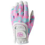 Wilson Staff Klassischer Synthetikhandschuh (einzeln) Fit All Junior White Pink Camo Präsentation
