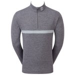 Footjoy Pullover Inset Stripe Chill-Out Heather Gravel Heather Grey Cliff Präsentation
