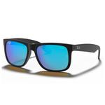 Ray Ban Sonnenbrille RB4165 Justin Color Mix Matte Rubber Black Mirror Blue Präsentation