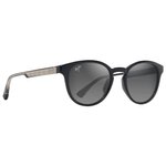 Maui Jim Sonnenbrille Hiehie Noir Brillant Gris Clair Transparent Neutral Grey Minéral Superthin Präsentation