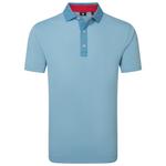 Footjoy Polohemde Star Geo Trim Pique Chambray Coastal Blue Präsentation