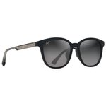 Maui Jim Sonnenbrille Ku'ikahi Asian Fit Noir Brilant Gris Clair Transparent Neutral Grey Minéral Superthin Präsentation