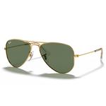 Ray Ban Sonnenbrille Aviator Kids Polished Arista Gold Dark Green Präsentation