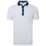 Footjoy Polohemde Star Geo Trim Pique White Navy Präsentation