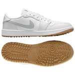 Nike Schuhe ohne Spikes Air Jordan 1 Low G White Pure Platinum Gum Medium Brown Präsentation