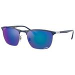 Ray Ban Sonnenbrille RB3686 Polished Blue Chromance Polar Blue Präsentation