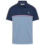 Original Penguin Polo Engineered P Colour Block Print Black Iris 