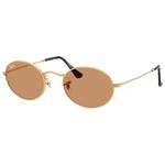 Ray Ban Sonnenbrille RB3547 Oval Metal Polished Gold Brown Präsentation