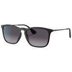 Ray Ban Sonnenbrille RB4187 Chris Matte Rubber Black Dark Grey Gradient Präsentation