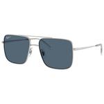 Ray Ban Sonnenbrille RB3758 Ari Polished Silver Polar Blue Präsentation