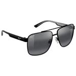 Maui Jim Lunettes de soleil Halawa Shiny Translucide Grey Mat Black Mineral SuperThin Neutral Grey Présentation