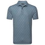 Footjoy Polohemde Floral Sketch Print Lisle White Navy Präsentation