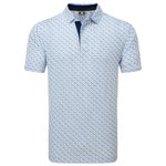 Footjoy Polohemde Figure Print Lisle White Navy Präsentation