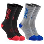 Ping Socken Logo Sock Grey Black Multi Präsentation