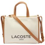 Lacoste Sac à main The Heritage Canvas Silver Chine Midnight Blue Présentation