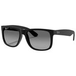 Ray Ban Sonnenbrille RB4165 Justin Classic Matte Rubber Black Light Grey Gradient Polar Präsentation