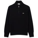 Lacoste Pullover Classic Wool 1/4 Zip Noir Präsentation