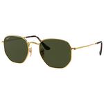 Ray Ban Sonnenbrille RB3548N Hexagonal Flat Polished Gold Polar Green Präsentation