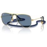 Ray Ban Sonnenbrille Aviator Kids Polished Arista Gold Light Blue Mirror Präsentation