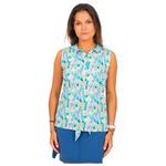 Chiberta Polohemde Ayanna Sleeveless Ecru Vert Präsentation