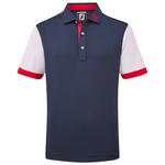 Footjoy Polohemde Colour Block Pique Navy White Präsentation