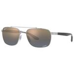 Ray Ban Sonnenbrille RB3701 Polished Silver Chromance Blue Gold Polar Präsentation